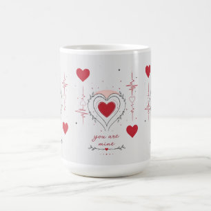 Mug Vous êtes à moi Minimaliste Ligne de cœur Art
