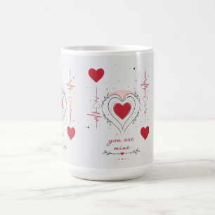 Mug Vous êtes à moi Minimaliste Ligne de cœur Art
