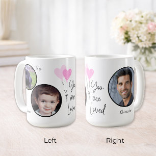 Mug Vous êtes aimé Ballons en forme de cœur avec photo