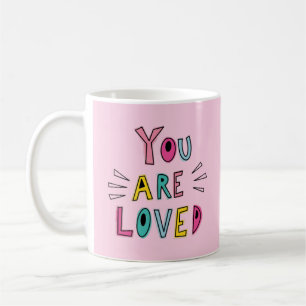 Mug Vous Êtes Aimé Citation Motivationnelle Rose