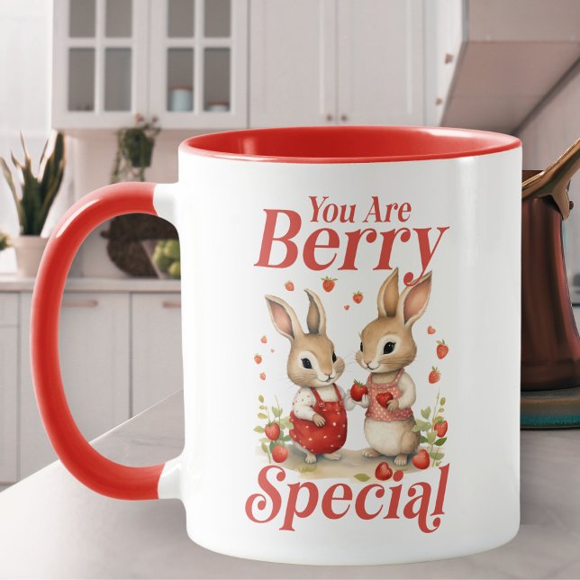 Mug Vous Êtes Berry Bunnies Spéciaux Et Coeurs (You Are Berry Special Bunnies And Hearts Mug)