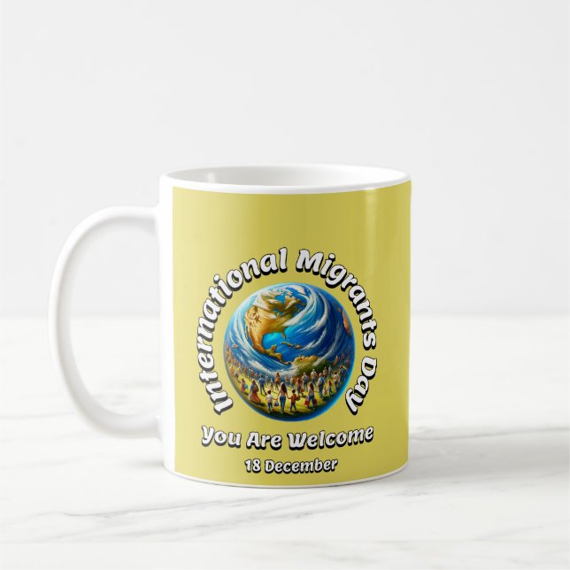 Mug Vous Êtes Bienvenus. Journée internationale des mi (Gauche)
