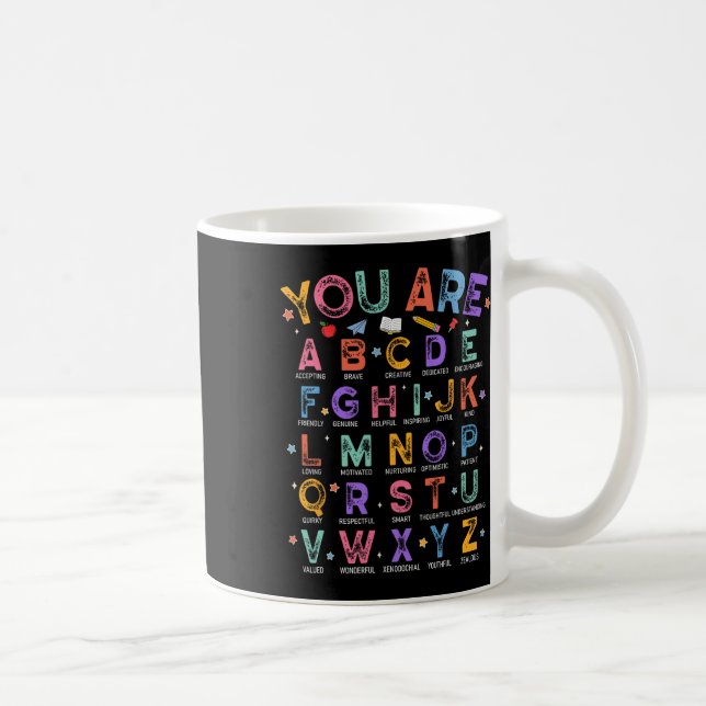 Mug Vous êtes des lettres Alphabet Apprendre Abcs Garç (Droite)