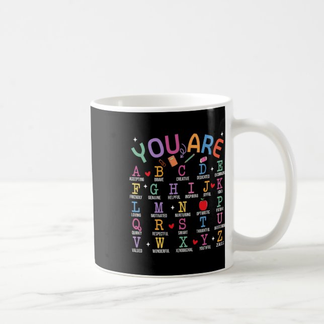 Mug Vous êtes des lettres Alphabet Apprendre Abcs Insp (Droite)