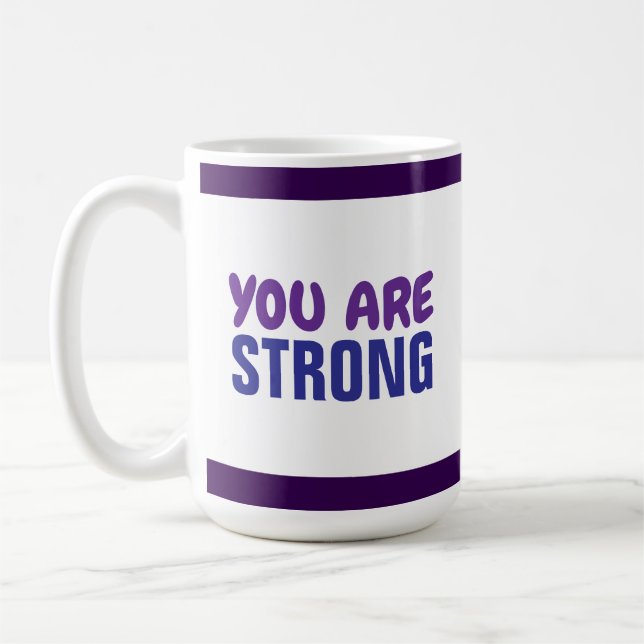 Mug Vous êtes Forte Violet Bleu Persist Encourageur (Gauche)