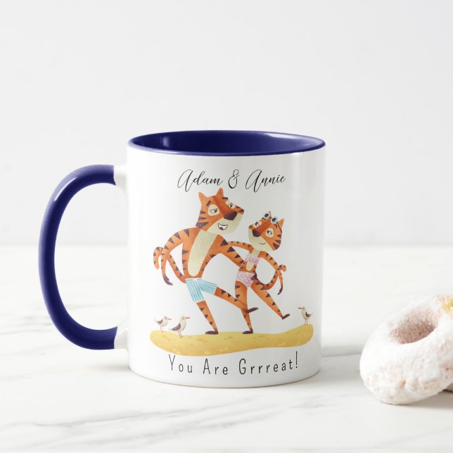 Mug Vous êtes Grand Tigre Customisé Cadeau Lui (Avec donut)