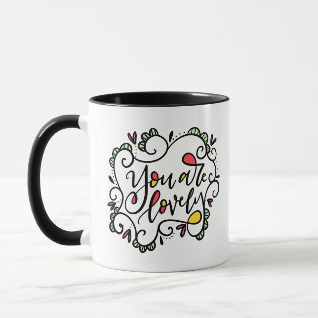 Mug Vous êtes joyeux, lettré à la main (Gauche)