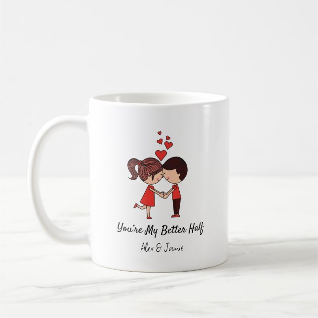 Mug Vous êtes ma meilleure moitié Citation de couple p (Gauche)