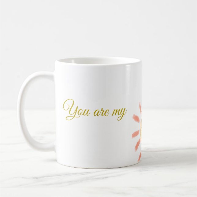 Mug vous êtes mon soleil jaune orange rayons de soleil (Gauche)