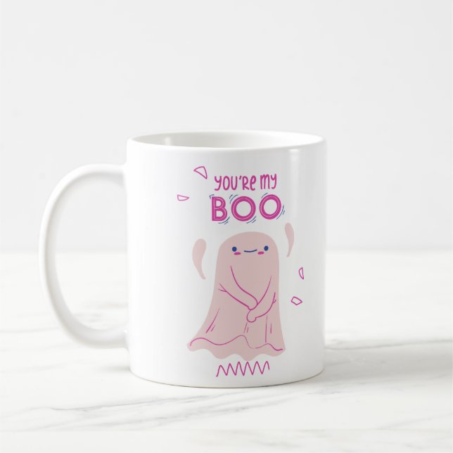 Mug Vous êtes My Boo mignonne Pink Ghost Halloween (Gauche)