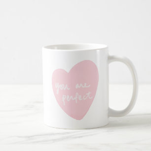 Mug Vous êtes rose blanc personnalisable d'aquarelle