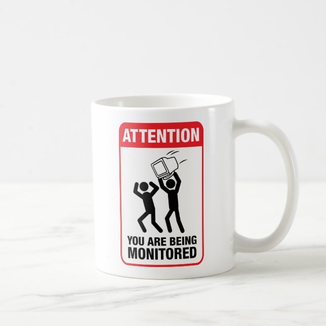 Mug Vous êtes surveillés - humour de bureau (Droite)