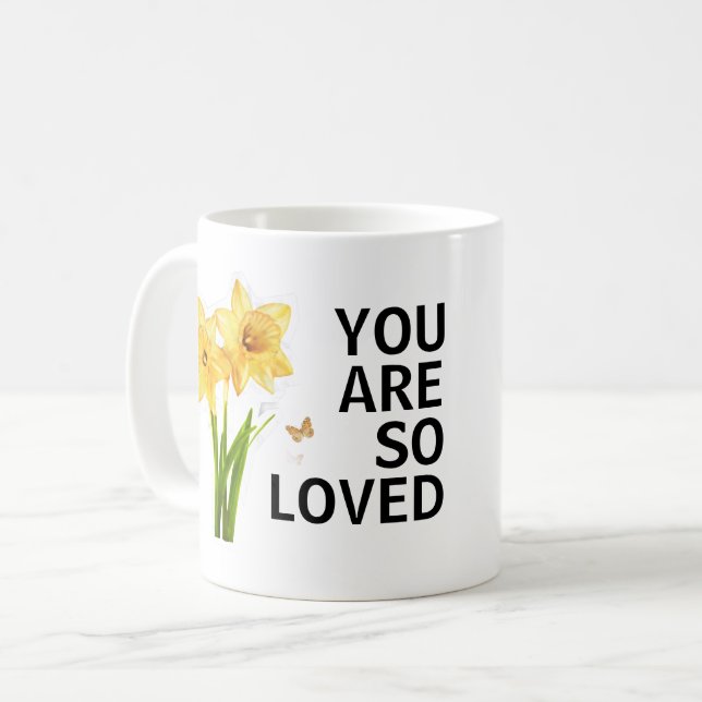 Mug Vous êtes tellement aimé Floral Christian (Devant gauche)