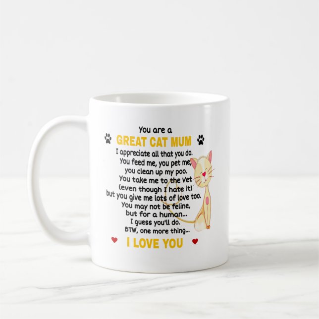 Mug  Vous Êtes Une Grande Maman De Chat. Cadeau Amoure (Gauche)