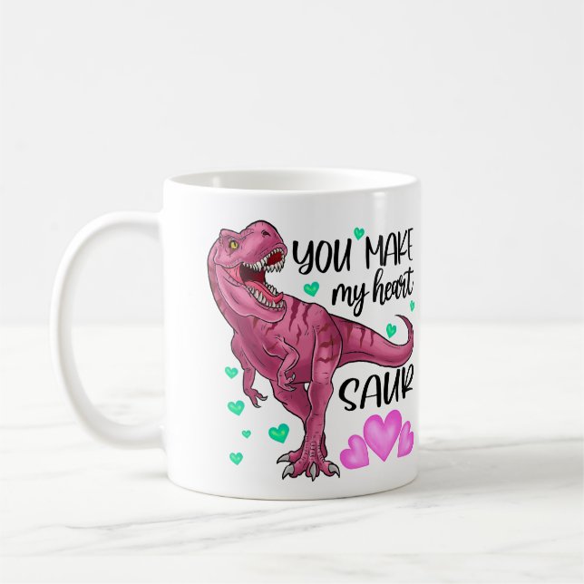 Mug Vous faites mon coeur Saur Dinosaur Saint Valentin (Gauche)