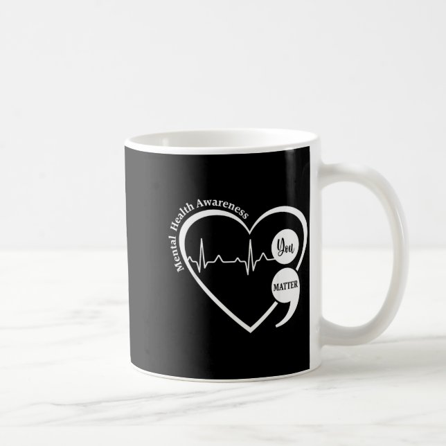 Mug Vous Green Heart Point-virgule Sensibilisation à l (Droite)