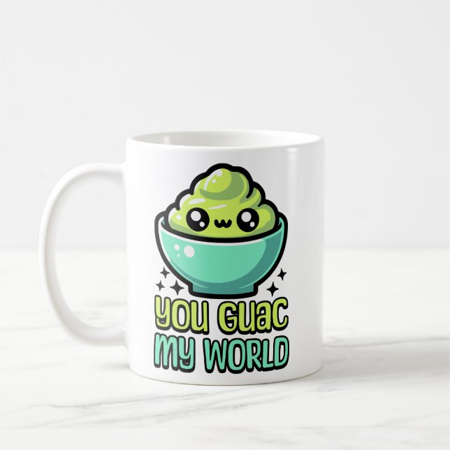 Mug Vous Guac Mon Monde ! Cute Guacamole Pun (Gauche)