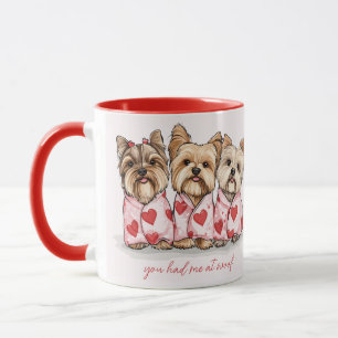 Mug Vous M'Avez Eu À Woof Valentines Day Yorkie Dogs