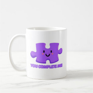 Mug Vous Me Complétez ! Caricature du puzzle mignon