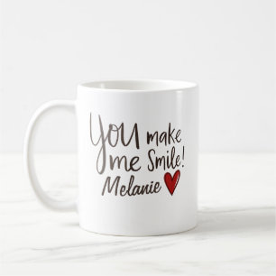 Mug Vous me faites sourire Nom Cœur Saint-Valentin