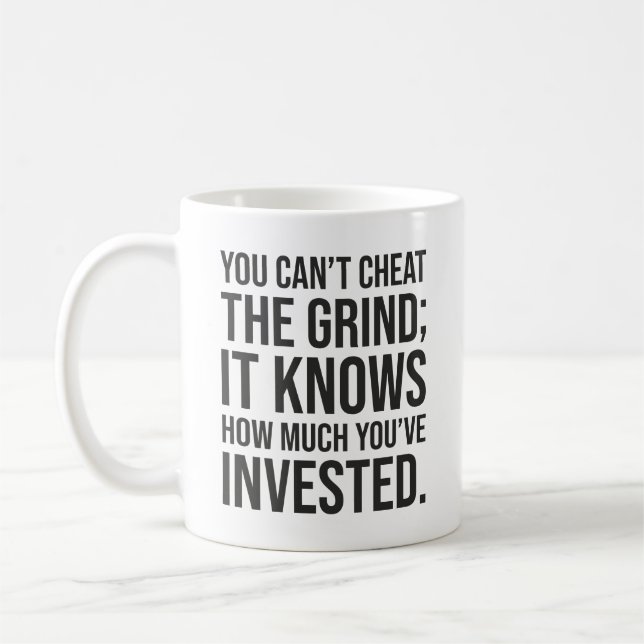 Mug Vous ne pouvez pas tricher La Grind - Motivationne (Gauche)