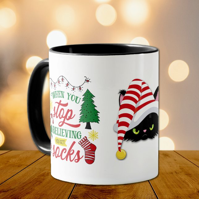 Mug Vous Obtenez Des Chaussettes En Colère Chat Noël (Créateur téléchargé)