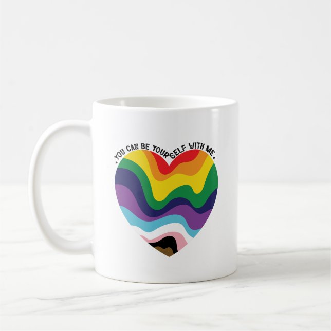 Mug Vous pouvez être vous-même avec moi LGBT Transgenr (Gauche)