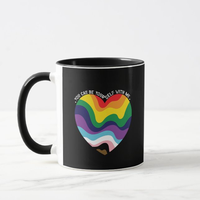 Mug Vous pouvez être vous-même avec moi LGBT Transgenr (Gauche)