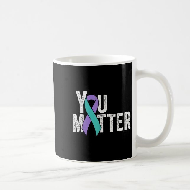 Mug Vous Ruban de sensibilisation au violet sarcelle d (Droite)