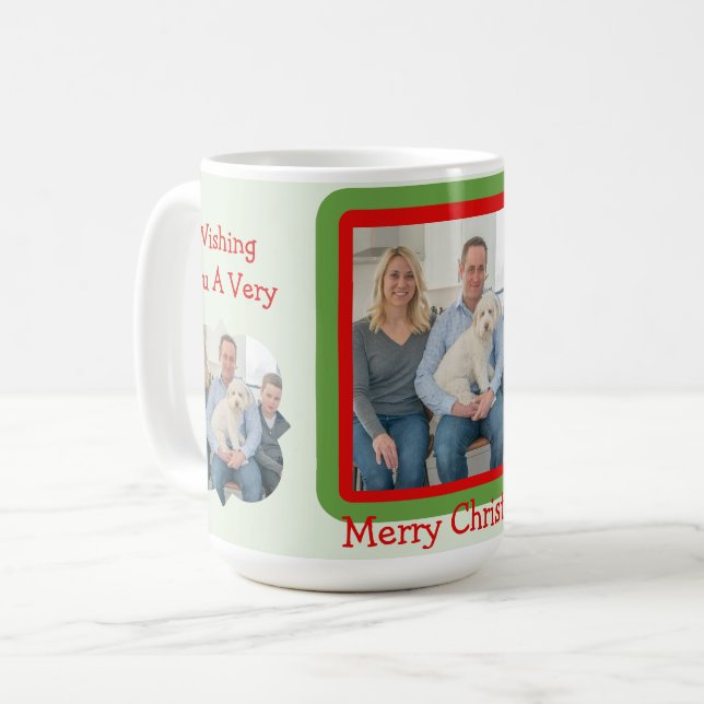 Mug Vous souhaitant un très Joyeux Noël PHOTO  (Devant gauche)