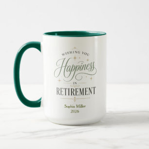 Mug Vous souhaite du bonheur en retraite Personnalisé
