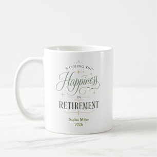 Mug Vous souhaite du bonheur en retraite Personnalisé