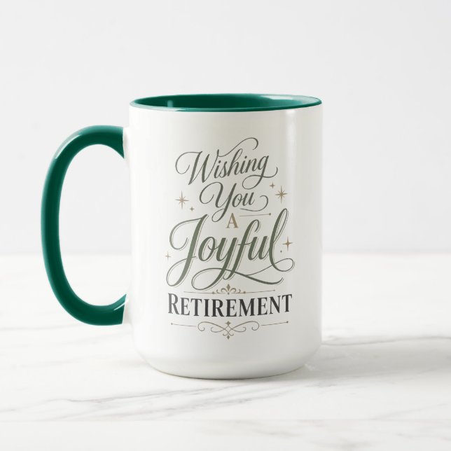 Mug Vous souhaite une retraite joyeuse Nom personnalis (Gauche)