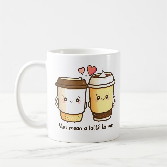 Mug Vous voulez dire une latte à moi Valentines Jour P (Gauche)