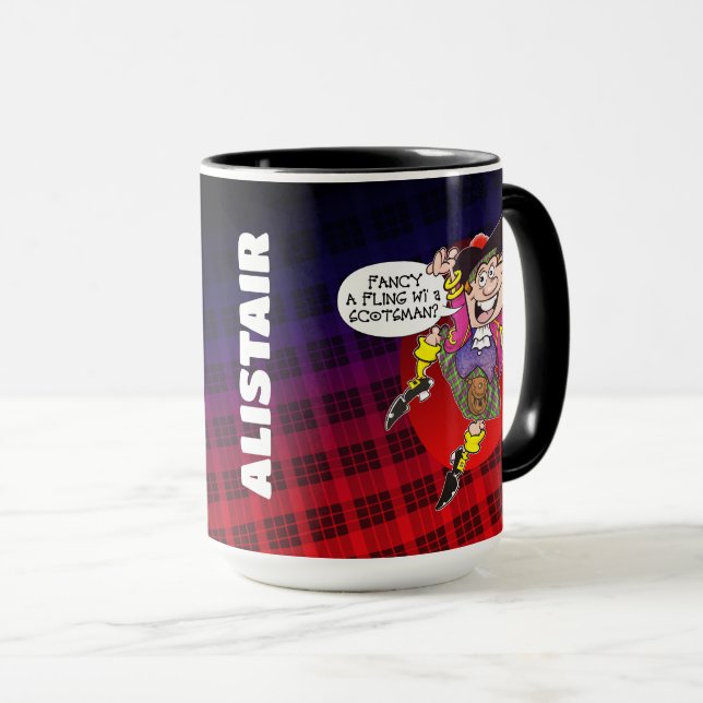Mug Vous voulez un Fling wi" un Écossais ? (Devant droit)