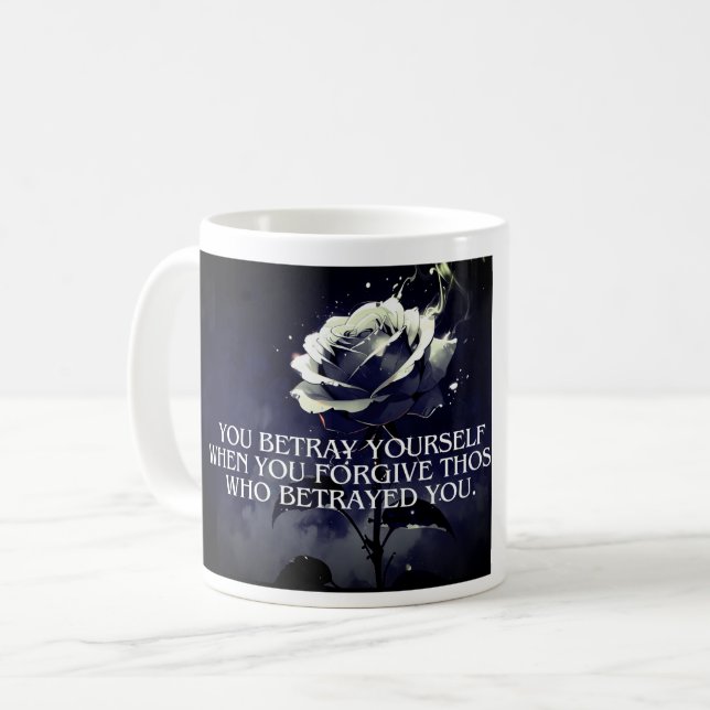 Mug "Vous vous trahissez d'une citation Rose sombre su (Devant gauche)