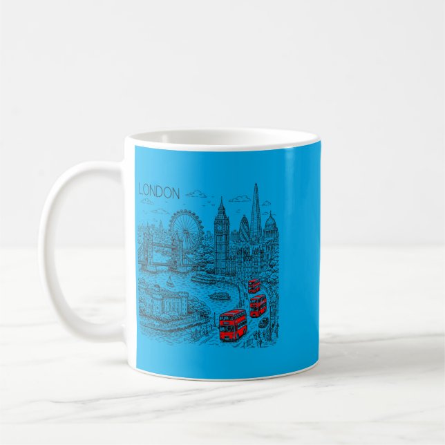 Mug Voyage à Londres Angleterre Rencontre à Londres (Gauche)