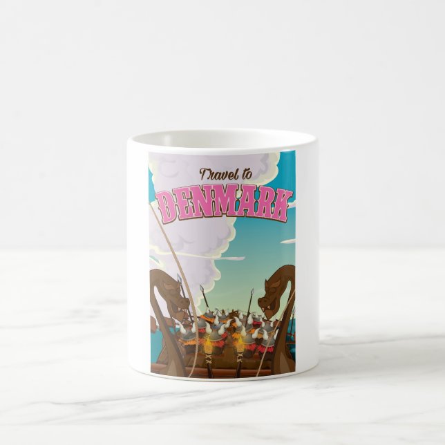 Mug Voyage au Danemark Affiche de voyage de viking de  (Centre)