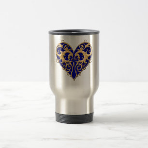 Mug Voyage Coeur Filigree bleu