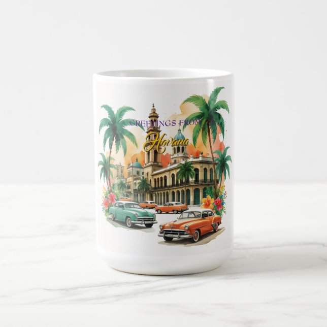 Mug Voyage Cuba vintage - Salutations de La Havane (Centre)
