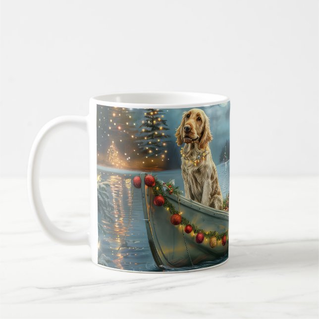 Mug Voyage de fête de Noël du Setter Anglais (Gauche)