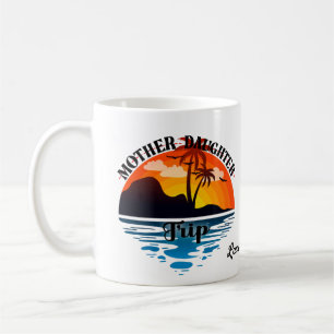 Mug Voyage de fille mère, coucher de soleil tropical
