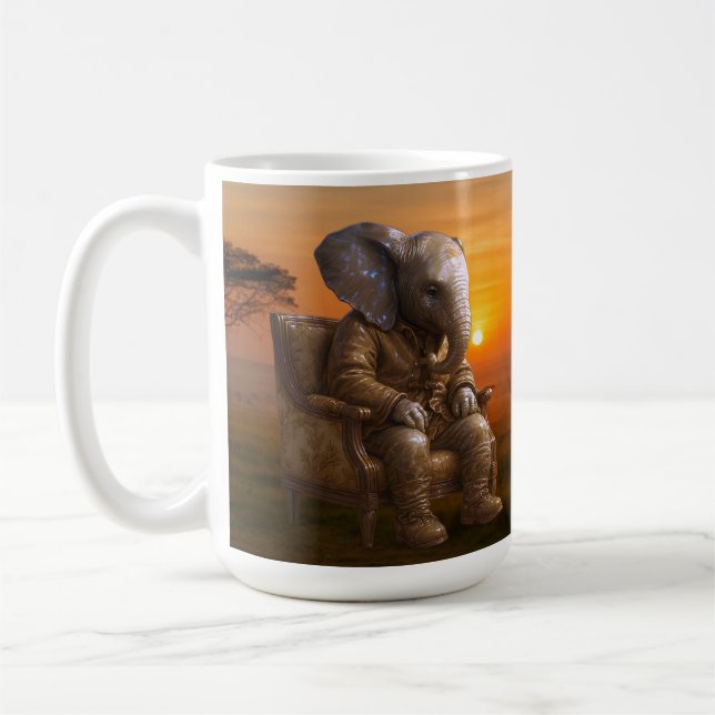 Mug Voyage de l'Éléphant Élégant (Gauche)
