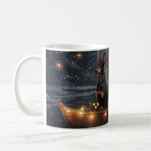 Mug Voyage de Noël festif du Doberman