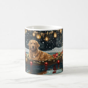 Mug Voyage de Noël Festif du Golden Retriever