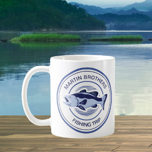 Mug Voyage de pêche en famille sur mesure Basse bleue
