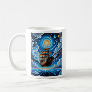 Mug Voyage de pirate céleste T conception de chemise