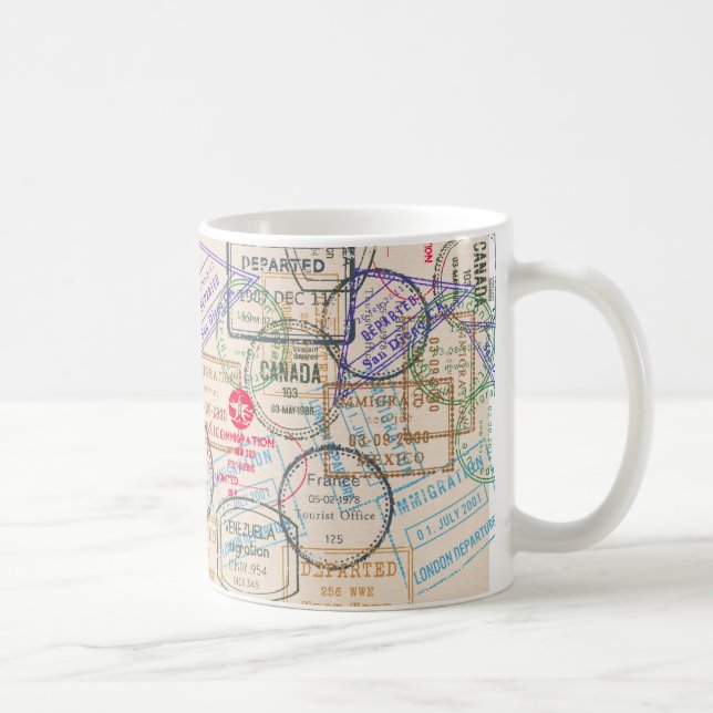 Mug Voyage de timbres de passeport (Droite)