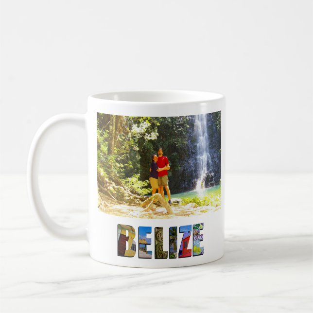 Mug Voyage de vacances au Belize Créez votre propre ph (Gauche)