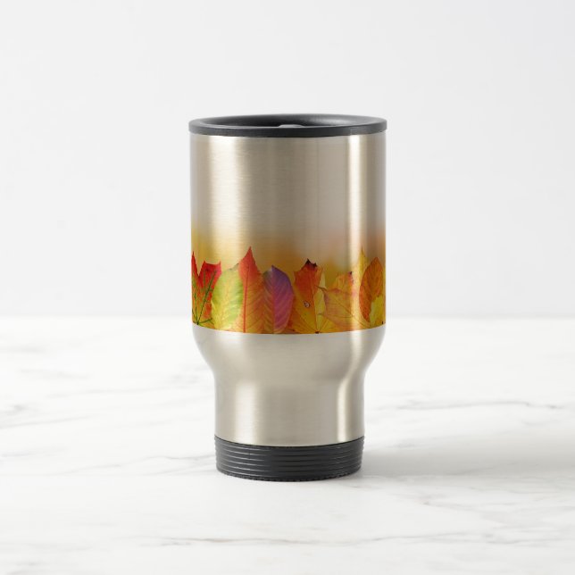 Mug voyage en acier inoxydable d'automne. (Centre)